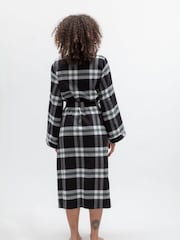 Cyberjammies Black Brushed Check Long Dressing Gown - Image 2 of 3