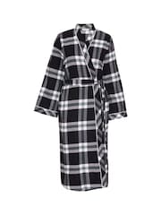 Cyberjammies Black Brushed Check Long Dressing Gown - Image 3 of 3