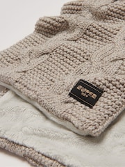 Superdry Cream Cable Knit Scarf - Image 2 of 2