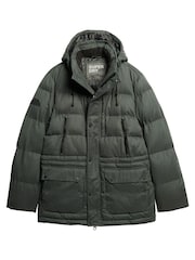 Superdry Green Hooded Parka Jacket - Image 1 of 1