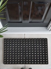 Black Mini Hearts Doormat - Image 1 of 3