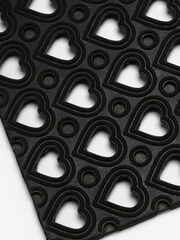 Black Mini Hearts Doormat - Image 2 of 3