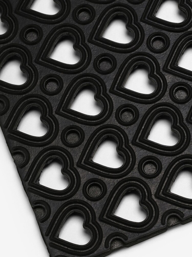 Black Mini Hearts Doormat - Image 2 of 3