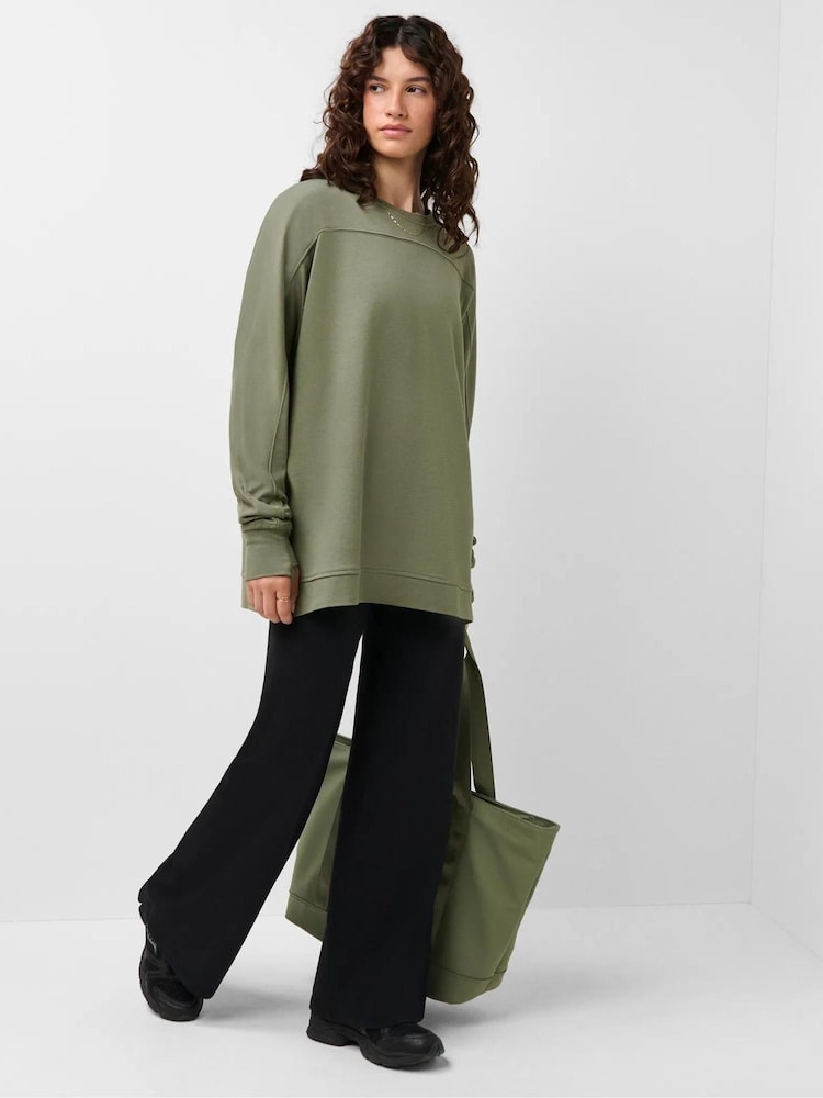 Sweaty Betty Bracken Green After Class Yoke Longline Sweatshirt - Image 1 of 6