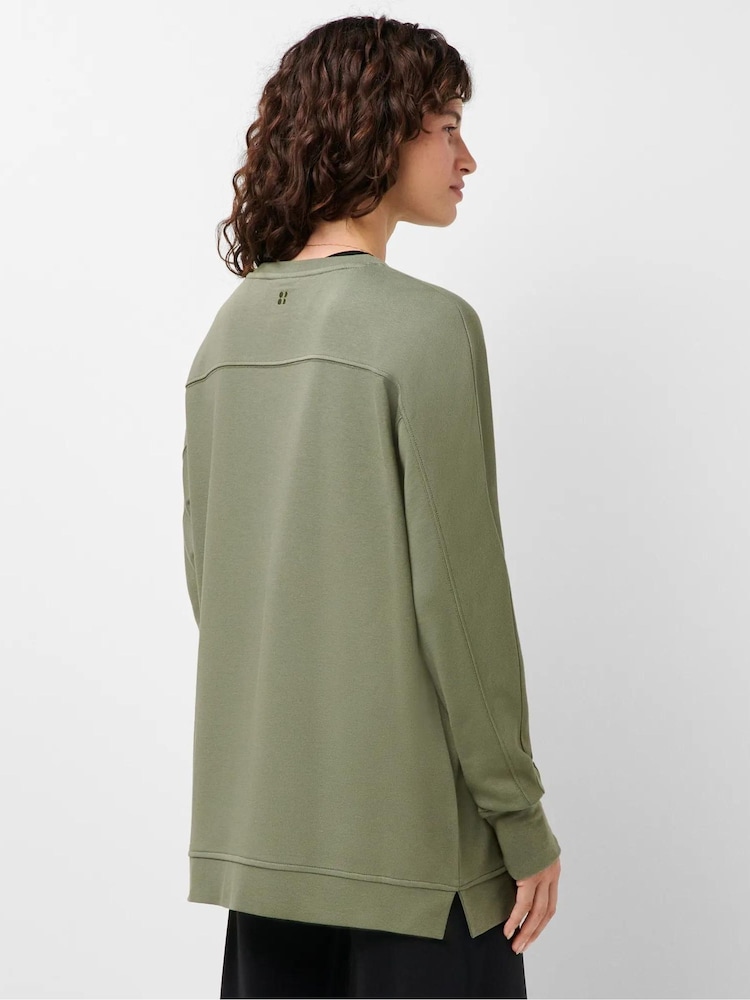 Sweaty Betty Bracken Green After Class Yoke Longline Sweatshirt - Image 2 of 6