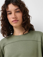 Sweaty Betty Bracken Green After Class Yoke Longline Sweatshirt - Image 3 of 6