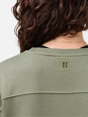 Sweaty Betty Bracken Green After Class Yoke Longline Sweatshirt - Image 5 of 6
