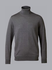 Charles Tyrwhitt Grey Pure Merino Roll Neck Jumper - Image 3 of 5