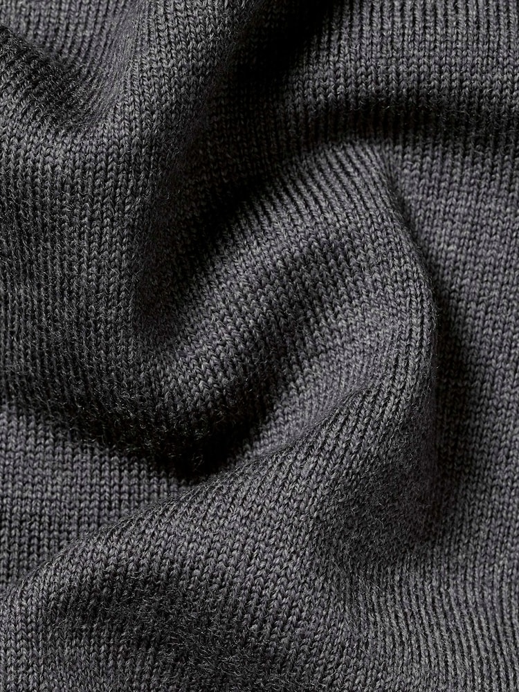 Charles Tyrwhitt Grey Pure Merino Roll Neck Jumper - Image 5 of 5