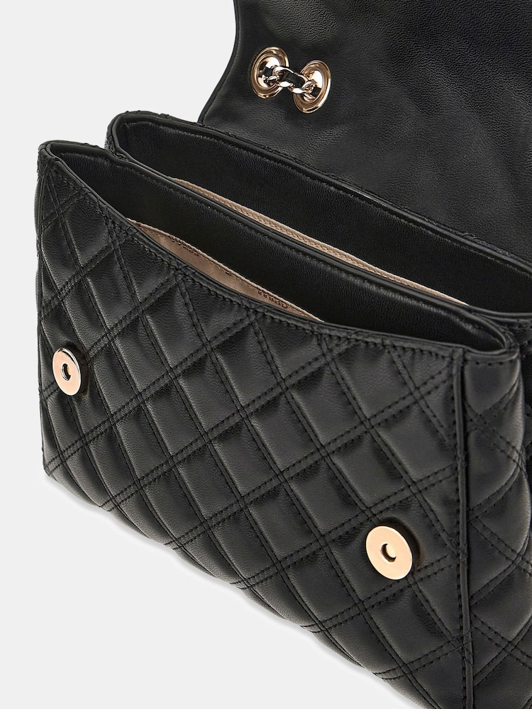 Guess Black Giully Ii 2 Comp Convertible Flap Bag - Image 4 of 4