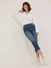 FatFace Blue Sway Capri Jeans - Image 3 of 6