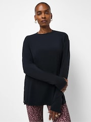 Svart - Sweaty Betty Soft Flow Studio Langermet Topp - Bilde 3 av 6