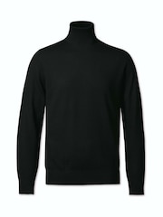 Charles Tyrwhitt Black Pure Merino Roll Neck Jumper - Image 3 of 6