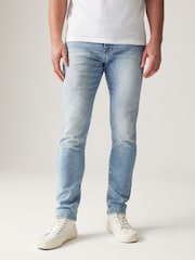 Blue Bleach Skinny Fit Comfort Stretch Jeans - Image 1 of 13