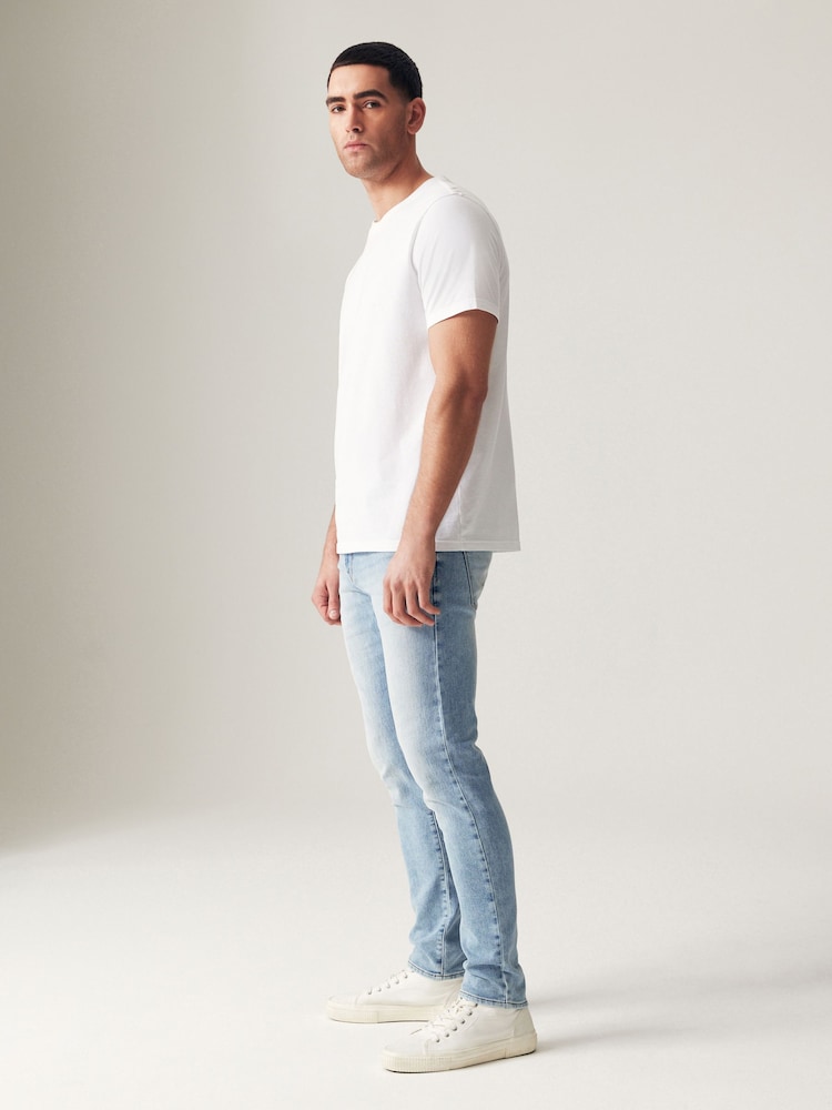 Blue Bleach Skinny Fit Comfort Stretch Jeans - Image 2 of 13