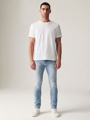 Blue Bleach Skinny Fit Comfort Stretch Jeans - Image 3 of 13