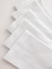 White Cushion Sole Ribbed Sport Ankle Socks 10 Pack With Arch Support - Image 12 of 13