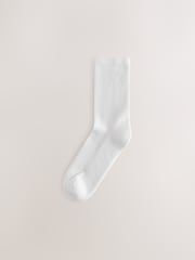 White Cushion Sole Ribbed Sport Ankle Socks 10 Pack With Arch Support - Image 7 of 13