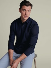 Charles Tyrwhitt Blue Pure Merino Polo Neck Jumper - Image 2 of 6