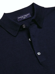Charles Tyrwhitt Blue Pure Merino Polo Neck Jumper - Image 6 of 6