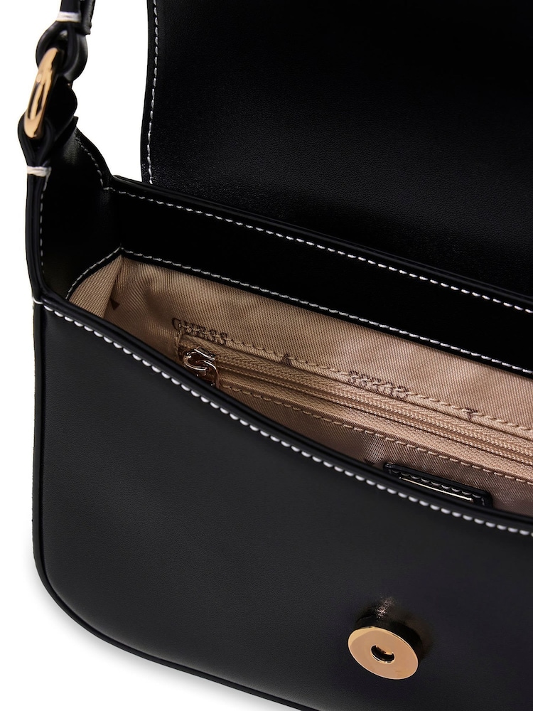 Guess Black Ruby Flap Shoulder Bag - Image 4 of 4