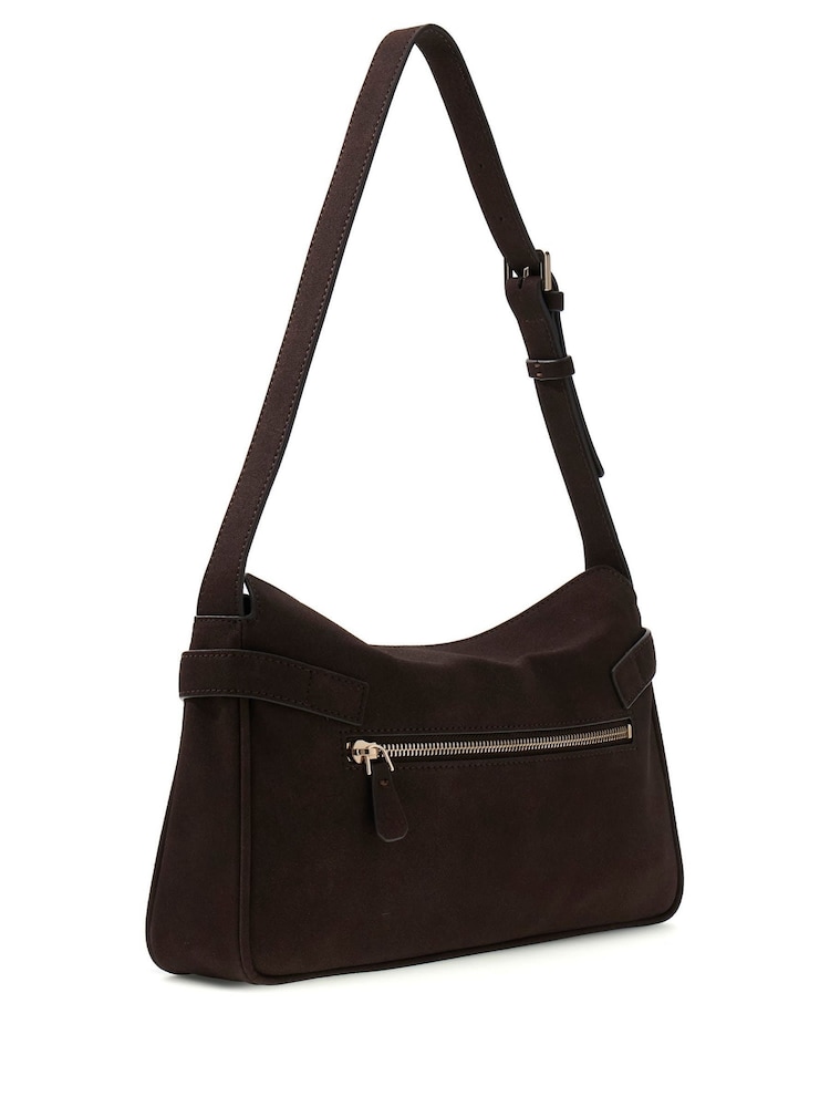Guess Brown Ella Shoulder Bag - Image 2 of 2 Guess Brown Ella Shoulder Bag - Image 2 of 2