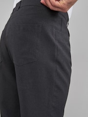 Charcoal Grey Jean Style Machine Washable Plain Front Formal Trousers - Image 3 of 4