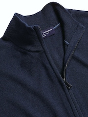 Charles Tyrwhitt Blue Pure Merino Full Zip Through Cardigan - Image 3 of 4