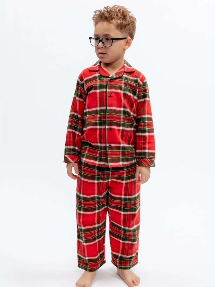 Cyberjammies Red Check Long Sleeve Pyjamas Set - Image 2 of 3 Cyberjammies Red Check Long Sleeve Pyjamas Set - Image 2 of 3