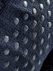 Navy Blue Memory Foam Slippers Socks Boots - Image 5 of 6