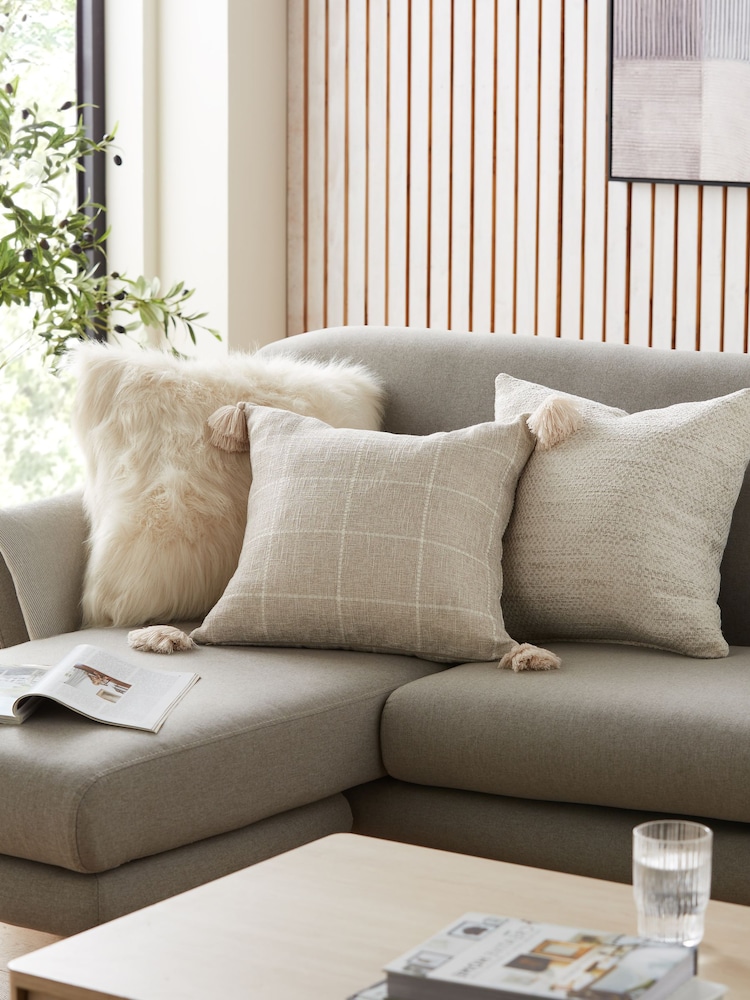 Natural 50 x 50cm Ashton Chenille Cushion - Image 5 of 5
