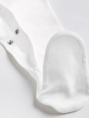 White 5 Pack 100% Cotton Baby Sleepsuits (0-18mths) - Image 6 of 7
