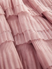 Pink Mesh Tulle Midi Skirt - Image 6 of 6