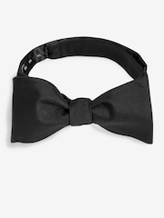 Black/White Signature Self-Tie Bow Tie And Pocket Square Set - Image 5 of 7