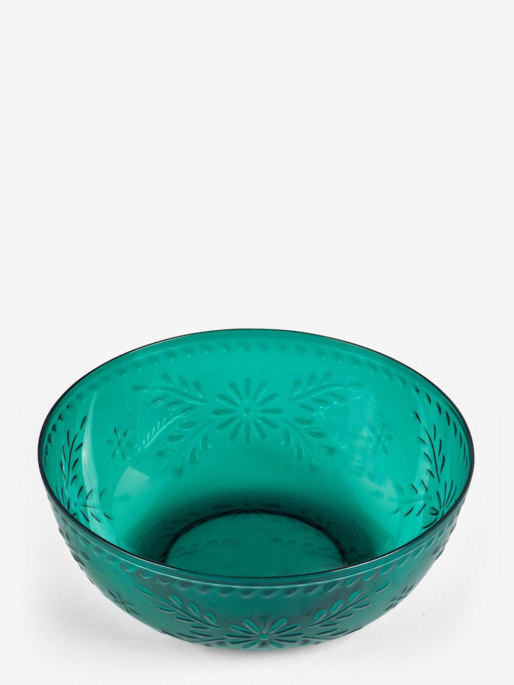 Teal Mediterranean Picnic Serveware Salad Bowl Set - Image 4 of 4