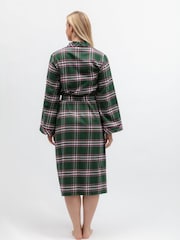 Cyberjammies Green Brushed Check Long Dressing Gown - Image 3 of 4