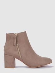 Novo Natural Davion Block Heel Zip Detail Ankle Boots - Image 2 of 4