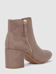 Novo Natural Davion Block Heel Zip Detail Ankle Boots - Image 3 of 4
