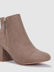 Novo Natural Davion Block Heel Zip Detail Ankle Boots - Image 4 of 4