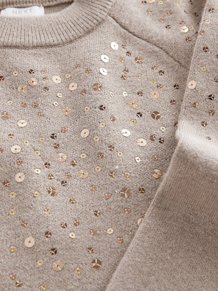 Mink Brown Sequin Jumper Dress (3-16yrs) - Image 7 of 7 Mink Brown Sequin Jumper Dress (3-16yrs) - Image 7 of 7