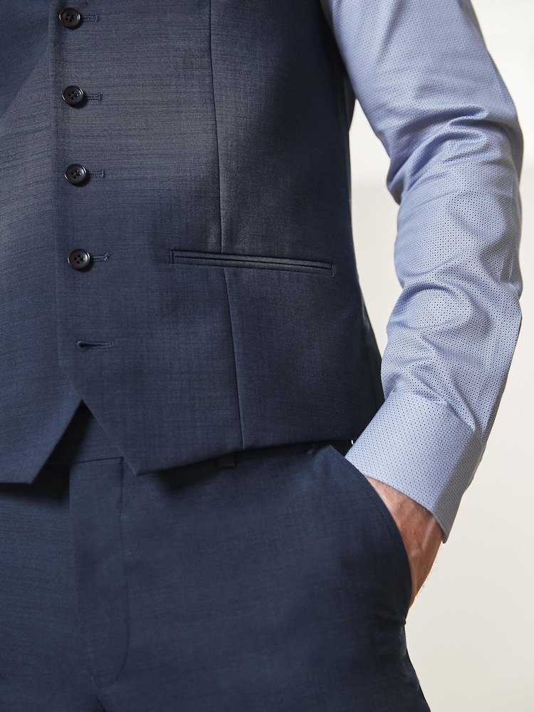 Blue Signature Tollegno Wool Suit Waistcoat - Image 4 of 6