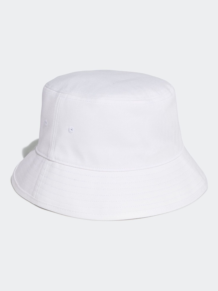 adidas Originals White Trefoil 100% Cotton Bucket Hat - Image 2 of 6