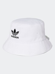 adidas Originals White Trefoil 100% Cotton Bucket Hat - Image 4 of 6