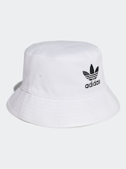 adidas Originals White Trefoil 100% Cotton Bucket Hat - Image 5 of 6
