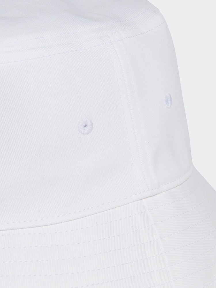 adidas Originals White Trefoil 100% Cotton Bucket Hat - Image 6 of 6