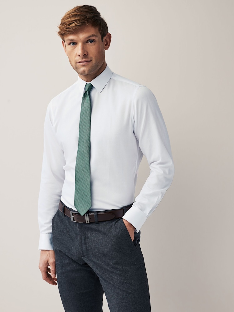 White/Sage Green Slim Fit Occasion Shirt And Tie Pack - Image 1 of 8 White/Sage Green Slim Fit Occasion Shirt And Tie Pack - Image 1 of 8