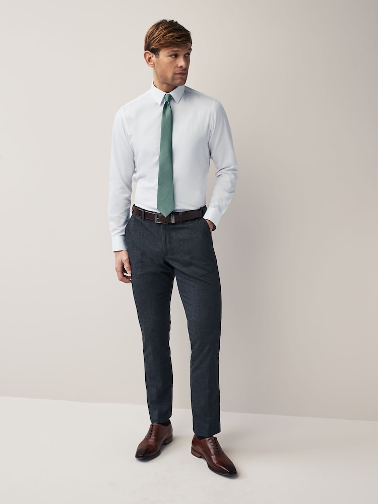 White/Sage Green Slim Fit Occasion Shirt And Tie Pack - Image 2 of 8 White/Sage Green Slim Fit Occasion Shirt And Tie Pack - Image 2 of 8