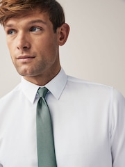 White/Sage Green Slim Fit Occasion Shirt And Tie Pack - Image 5 of 8
