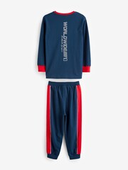 Red/Blue Football 2 Pack Long Leg Pyjamas (3-16yrs) - Image 2 of 3