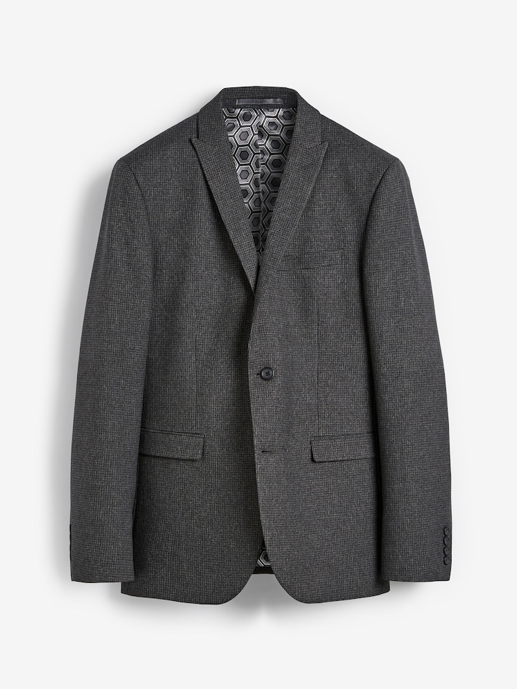 Grey Tailored Fit Puppytooth Suit: Jacket - Image 7 of 7